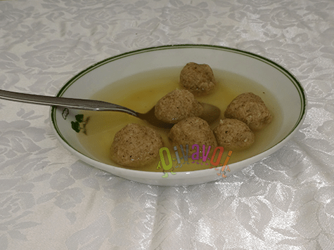 Authentic matzo ball soup