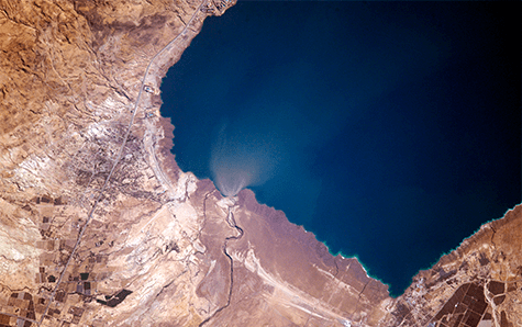 El Mar Muerto visto desde el espacio