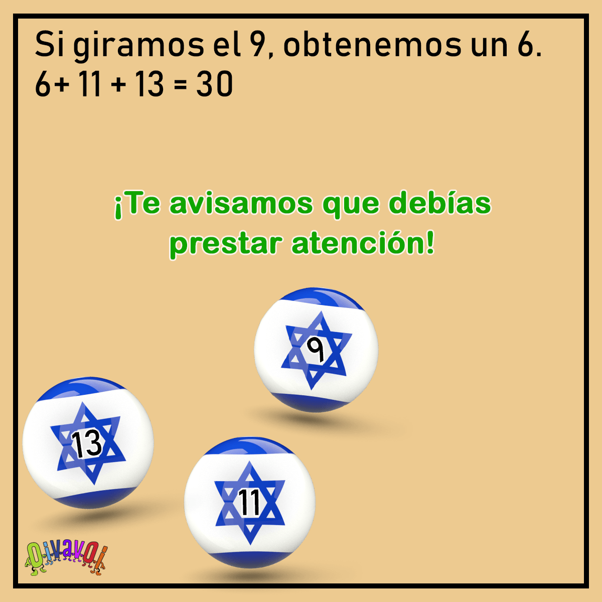 ¿Cómo sumar 30 con banderas de Israel?