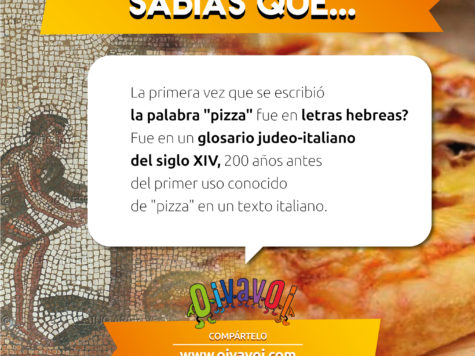 ¿Sabías que la primera vez que se escribió la palabra "pizza" fue en letras hebreas?