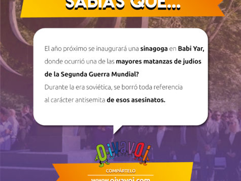 ¿Sabías que este año se inaugurará una sinagoga en Babi Yar, donde ocurrió una de las mayores matanzas de judíos de la Segunda Guerra Mundial?