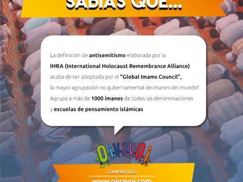 ¿Sabías que la definición de antisemitismo acaba de ser adoptada por la mayor agrupación no gubernamental de imanes del mundo? 1 El "Global Imams Council" agrupa a más de 1000 imanes de todas las denominaciones y escuelas de pensamiento islámicas