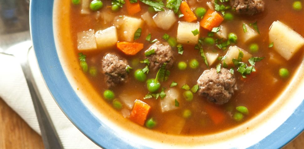 Sopa de Kofta: sopa de carne con albóndigas