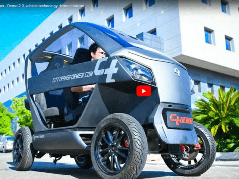 El increíble coche israelí que se achica para estacionar