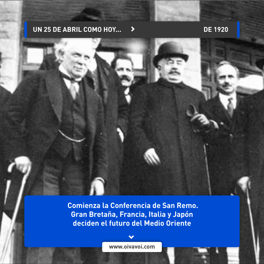 Conferencia de San Remo se decide el futuro de Medio Oriente