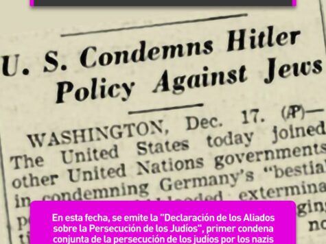 "Declaración de los Aliados sobre la Persecución de los Judíos", primer condena oficial de la persecución nazi